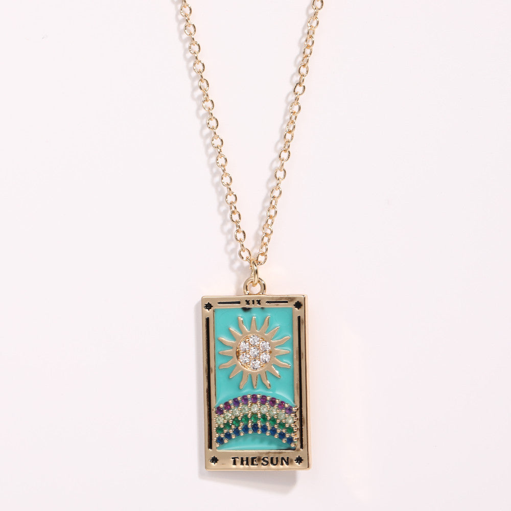Wholesale TAROT Brand Tarot Necklace with Diamond Drops of Oil Plated with Gold