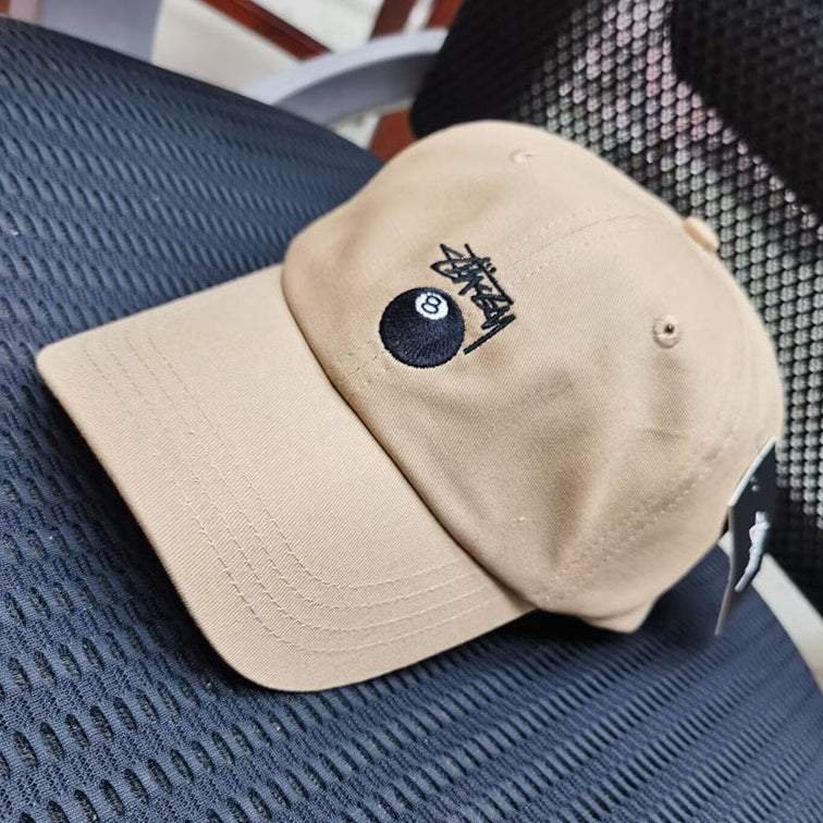 Wholesale classic soft top black 8 embroidered baseball cap