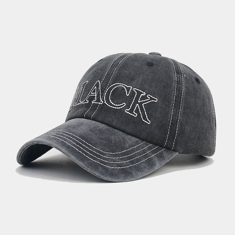 Wholesale Washed Cotton Topstitch Embroidered Letters Baseball Cap