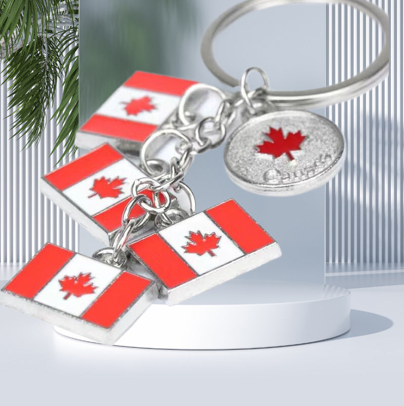 Wholesale Canadian Flag Zinc Alloy Maple Leaf Keychain