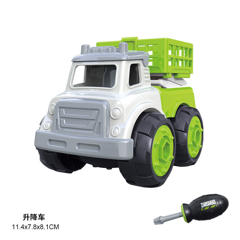 Wholesale Children's Disassembly and Assembly Sanitation Dump Truck Sliding Garbage Truck Set DIY Toys
