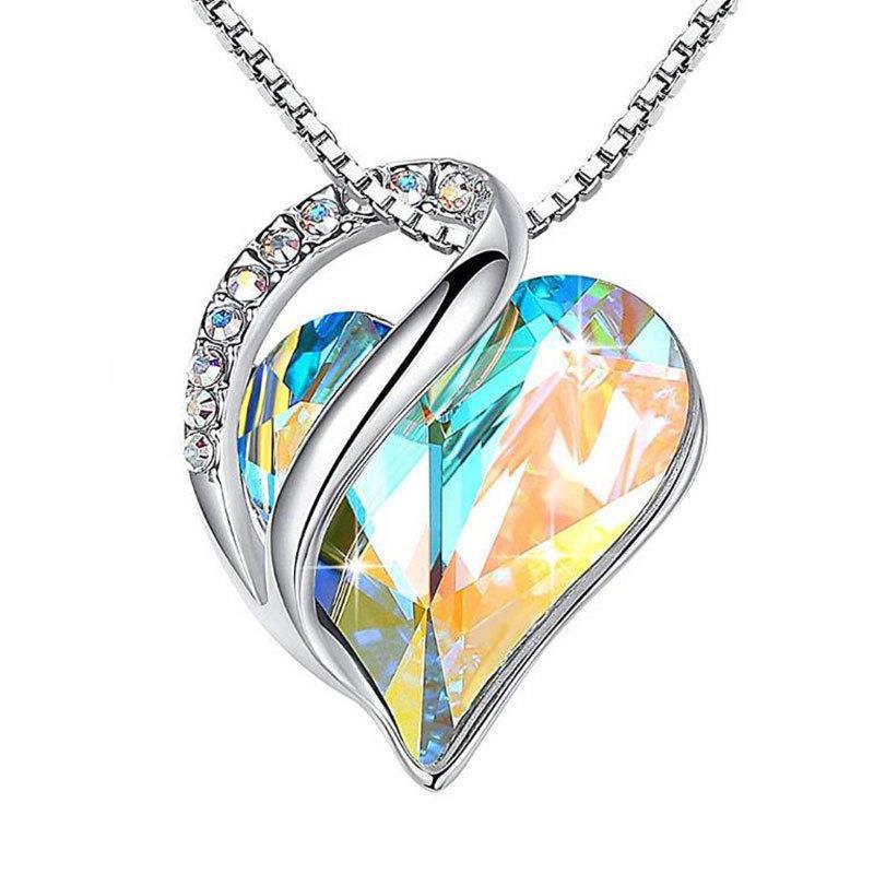 Wholesale Ocean Heart Love Crystal Necklace