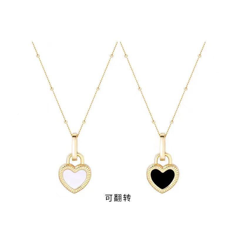 Wholesale design retro double-sided love sterling silver necklace