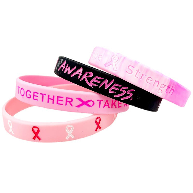 Wholesale 300PCS Breast Care Silicone Bracelet