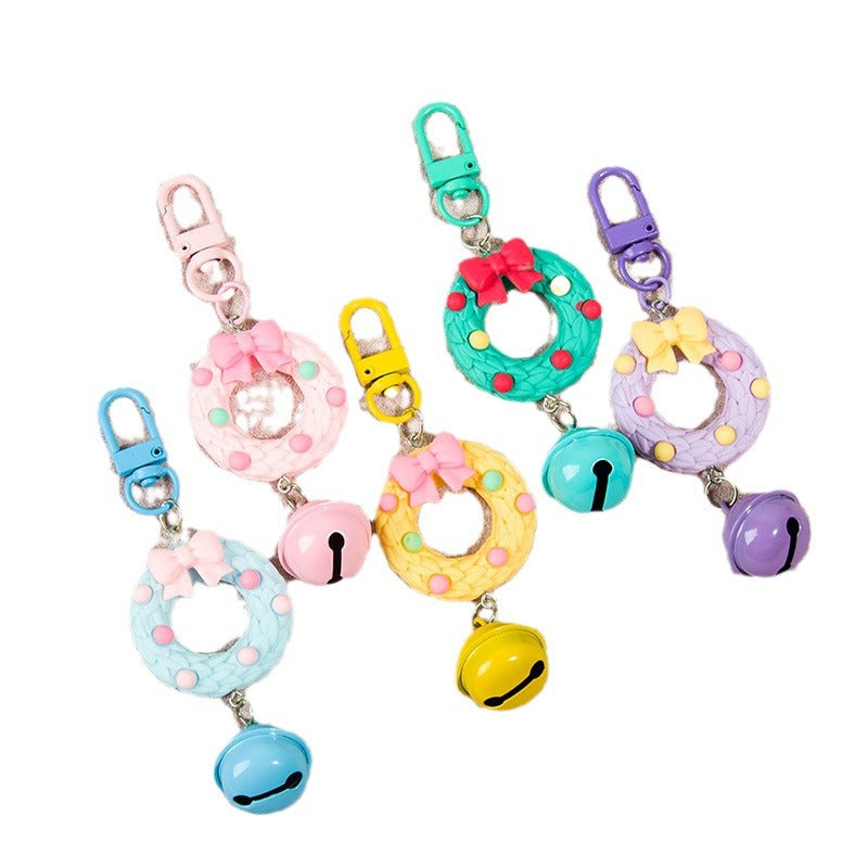 Wholesale Christmas Bell Girl Heart Keychains