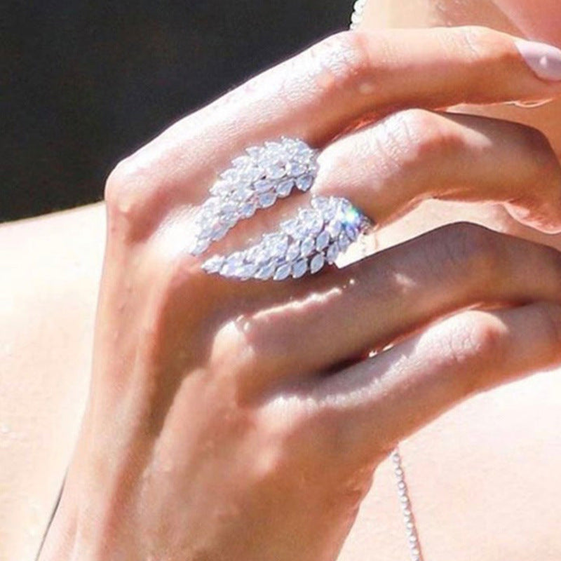 Alas de ángel al por mayor anillo de cobre