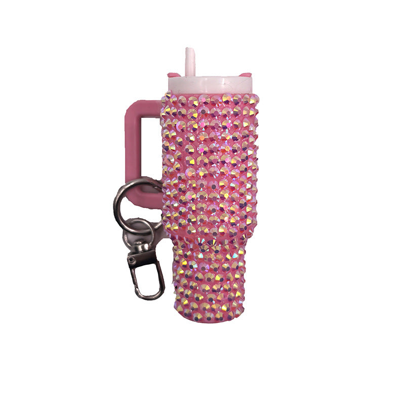 Wholesale Rinestone mini ice bar key chain new keychain pendant mother's day key chain can put lipstick backpack pendant