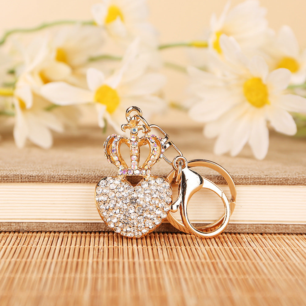 Wholesale Heart Diamond Crown Keychain