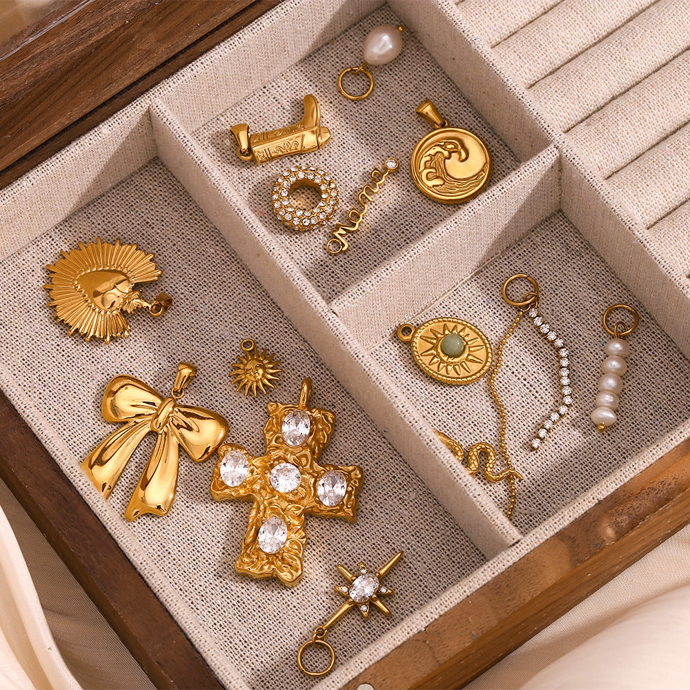 Wholesale 18K gold-plated bow wave pearl pendant