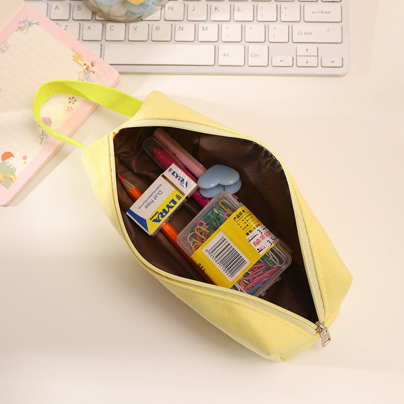 Wholesale Simple Canvas Large Capacity Pencil Case