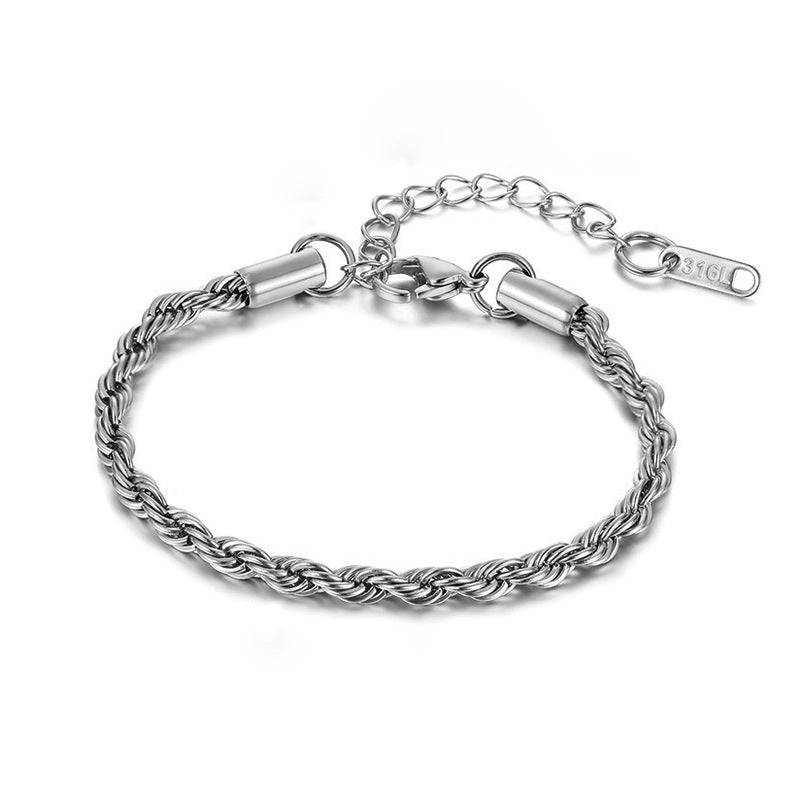Wholesale Stainless Steel Twist Bracelet Gold Plated Braided Chain