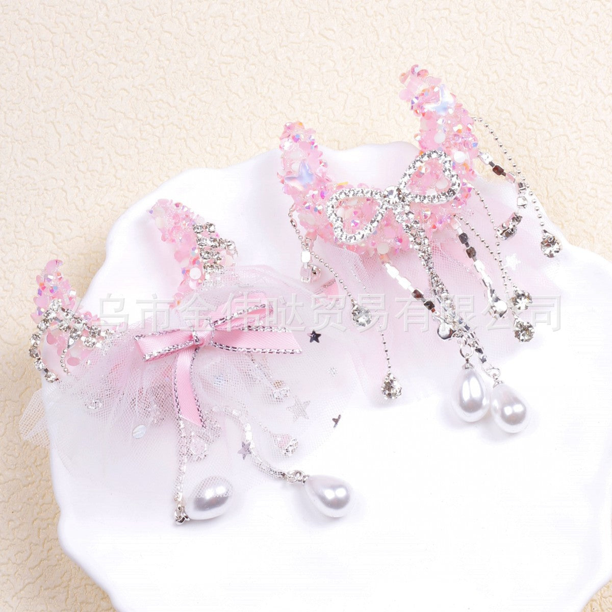 Wholesale 10pcs Moon Heavy Industry Beads Tassel Bow Beads