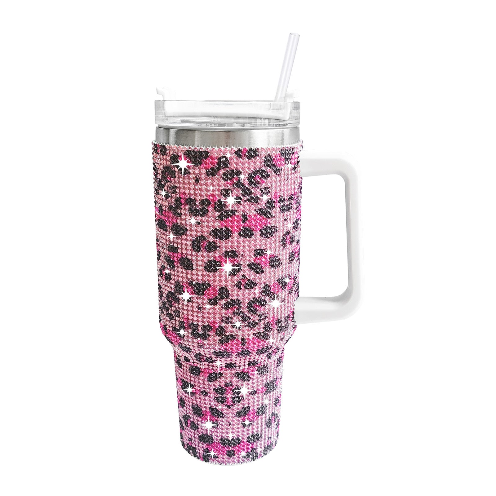 Wholesale Tumbler Ice Bullies Cup  Diamond Cow Print Leopard Print 40oz Stainless Steel Ice Bullies Cup