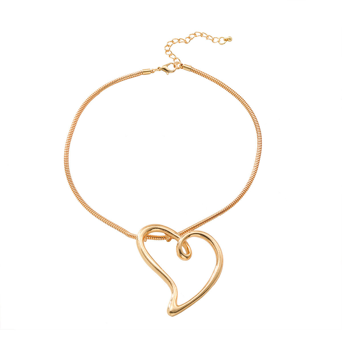 Wholesale  Metal Chain Alloy Hollow Love Pendant Earrings Necklace