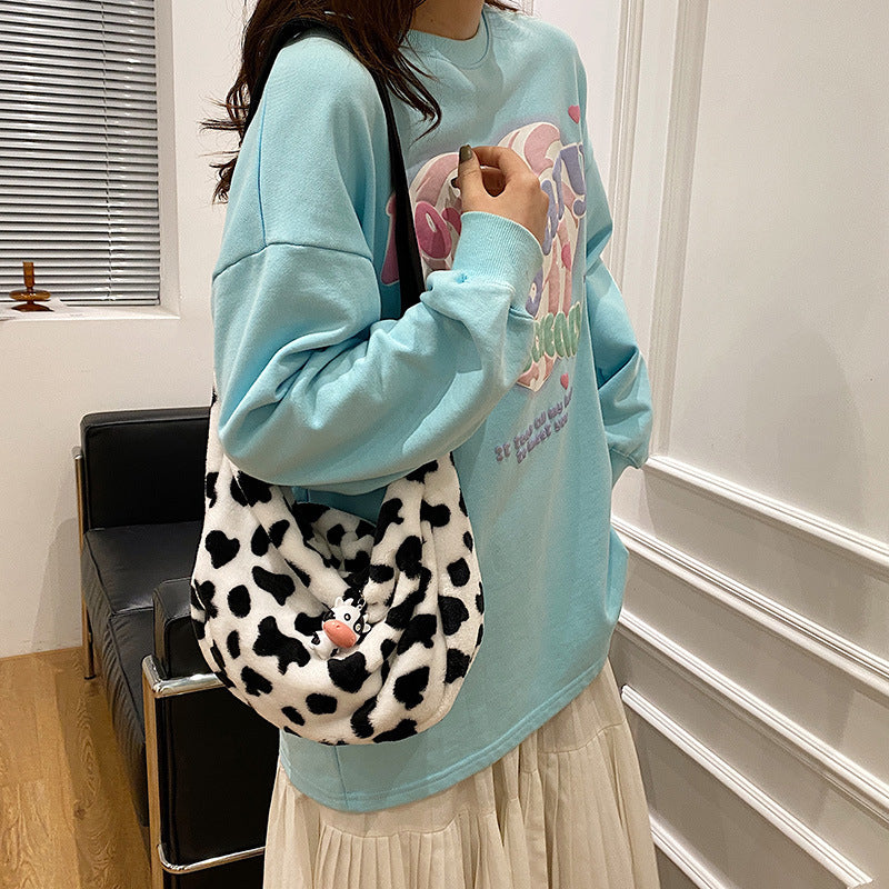 Wholesale Cute Cow Plush Shoulder Bags