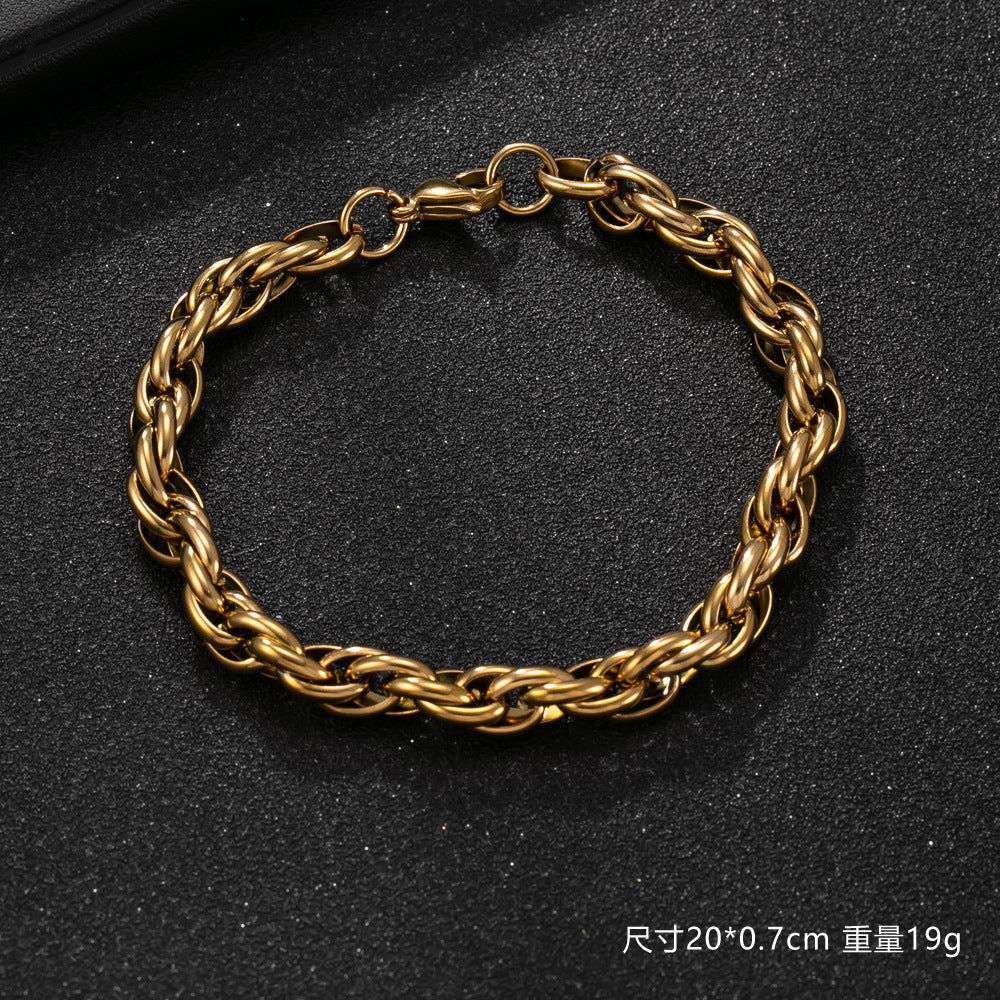 Wholesale Hip hop trendy Cuban chain titanium bracelet