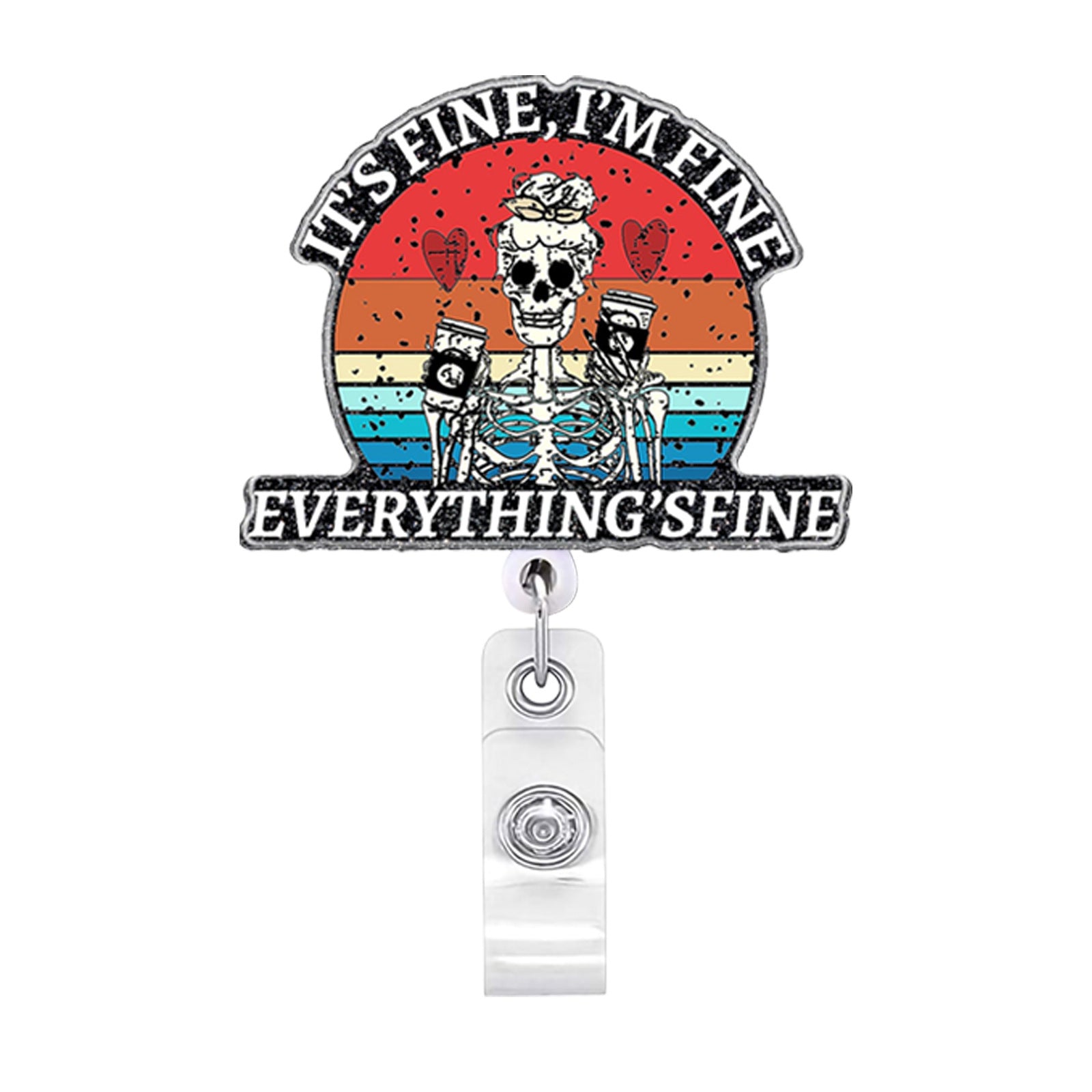 Wholesale Badge Reels Teacher Office Medical Medicine Bottle Acrylic Badge Scroll Retractable Keychain