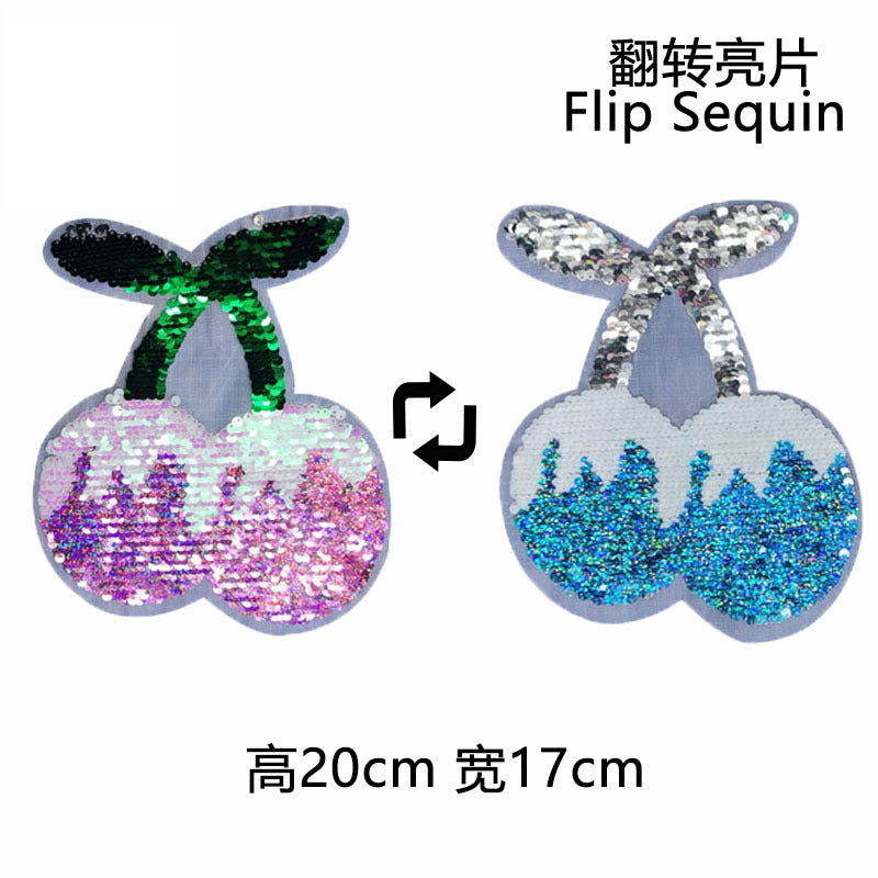 Wholesale Watermelon Sequin Flip Patch Strawberry Flip Sequin Patch