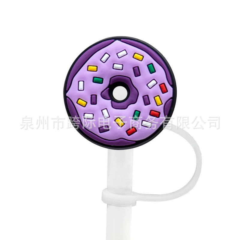 Wholesale 10pcs/pack New Donut DIY Decoration 10MM Straw Silicone Dust Stopper