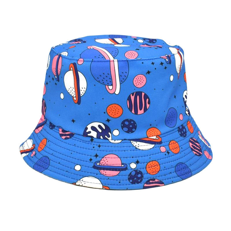 Sombrero de cubo de estampado espacial de algodón de algodón al por mayor