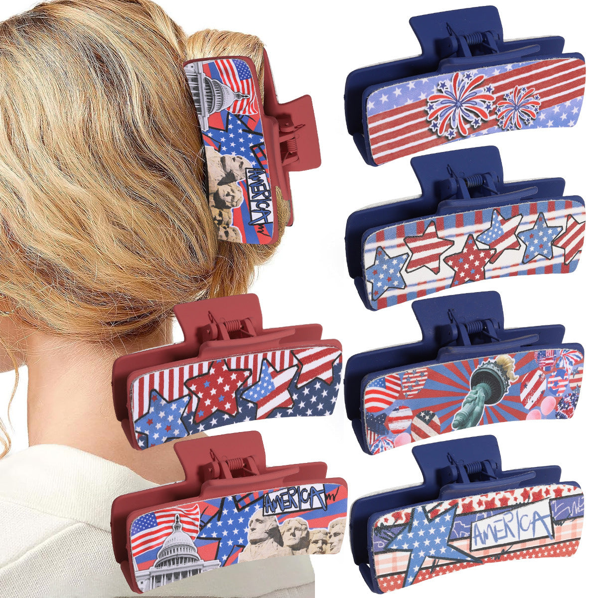 Wholesale Fengpin Leather Pu Multi-Color Bull Head Square Hair Clip