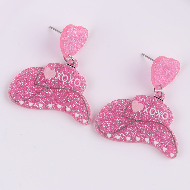 Wholesale Valentine's Day Tassel Balloon Love Acrylic Print Simple Fashion Earrings