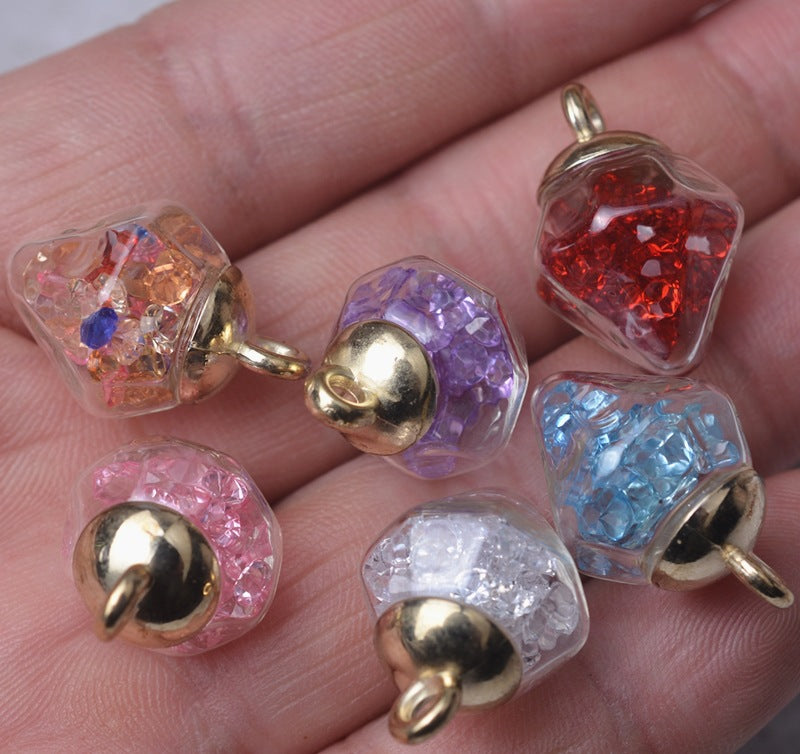 Wholesale 20pcs Alloy Glass Acrylic Small Ball Pendant DIY Handmade Jewelry Bulk Accessories Earring Accessories Key Case Pendant