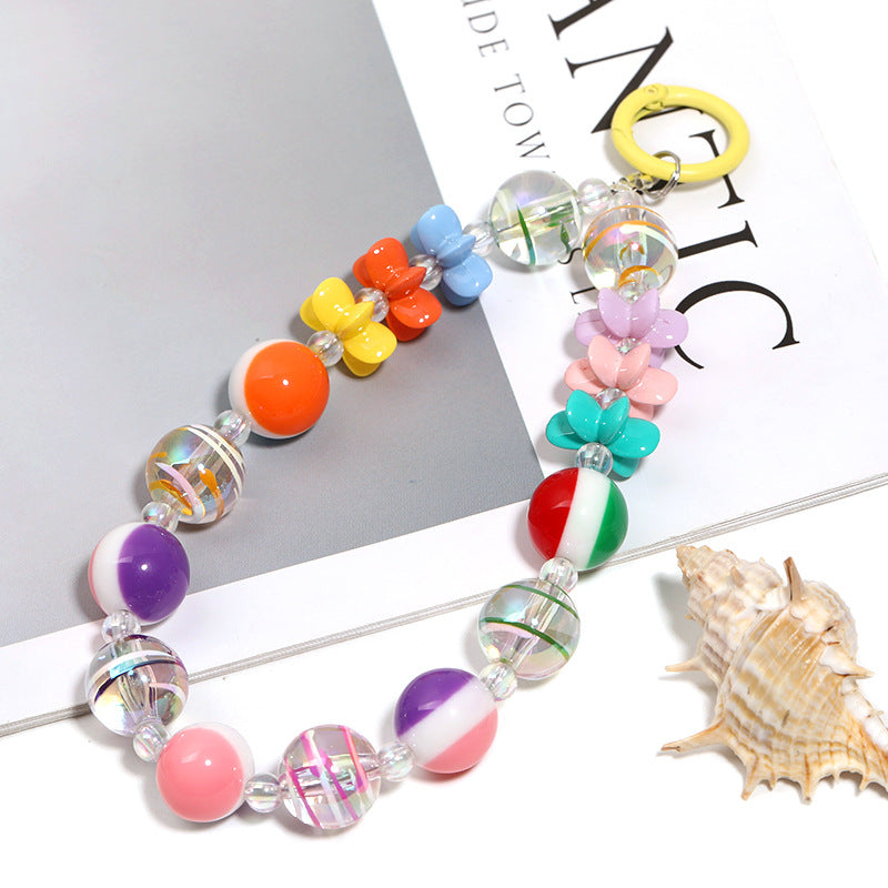 Wholesale 100pcs/pack  Creative 16mm color matching straight hole round beads dopamine loose beads handmade DIY mobile phone chain keychain