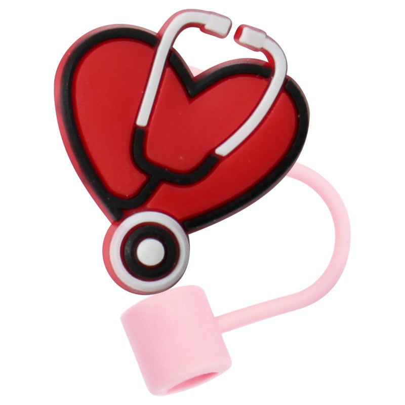 Wholesale 10pcs Medical Cartoon Organ Silicone Straw Cap Cup Accessories