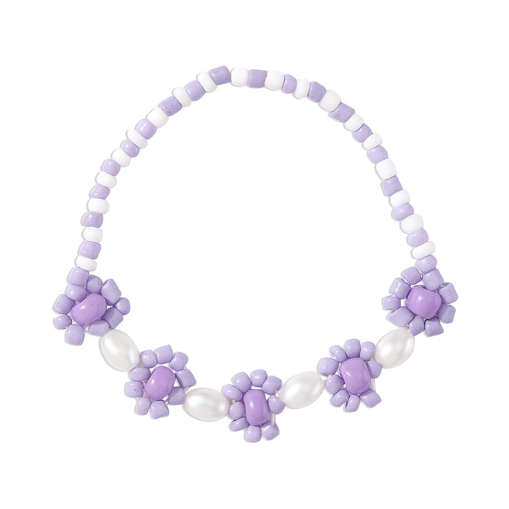 Wholesale Flowers Rice Beads Imitation Pearl Bracelet
