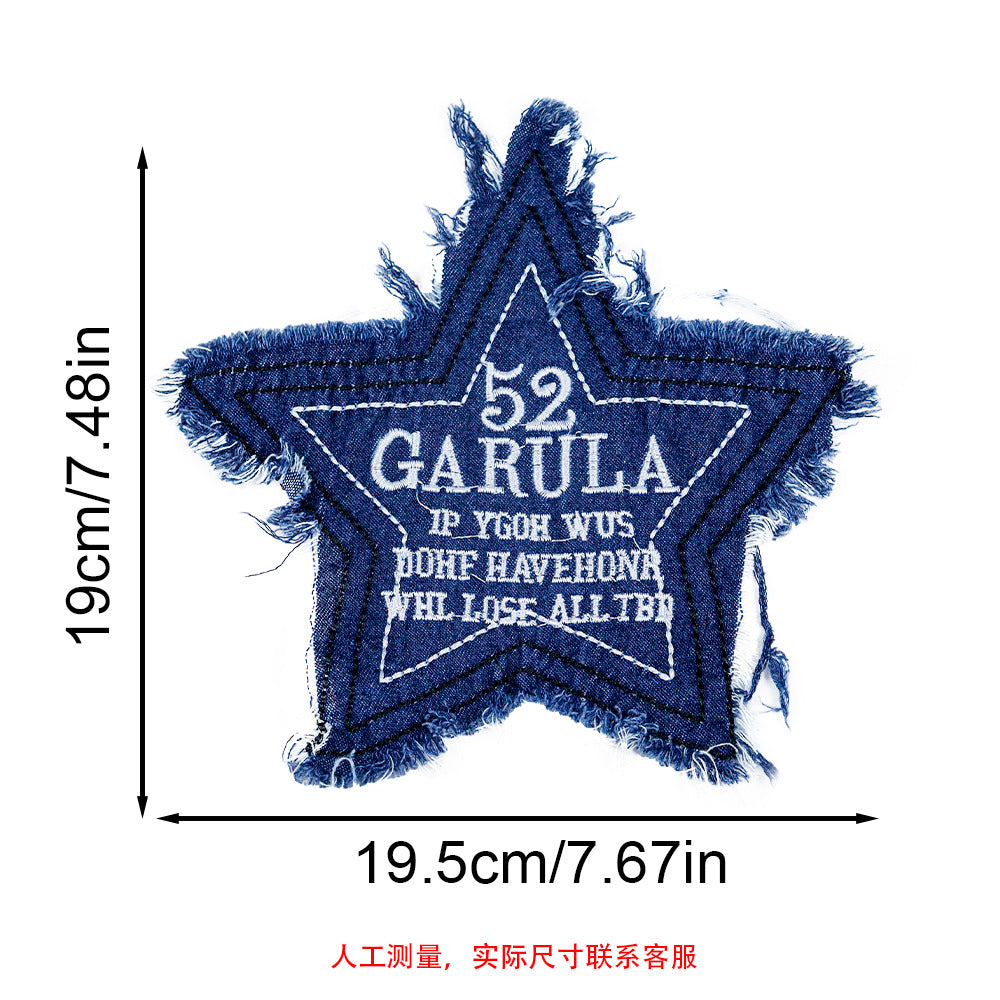 Wholesale Vintage denim fringe patch