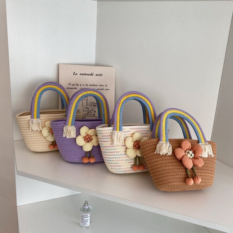 Wholesale Rainbow Woven Straw Bags