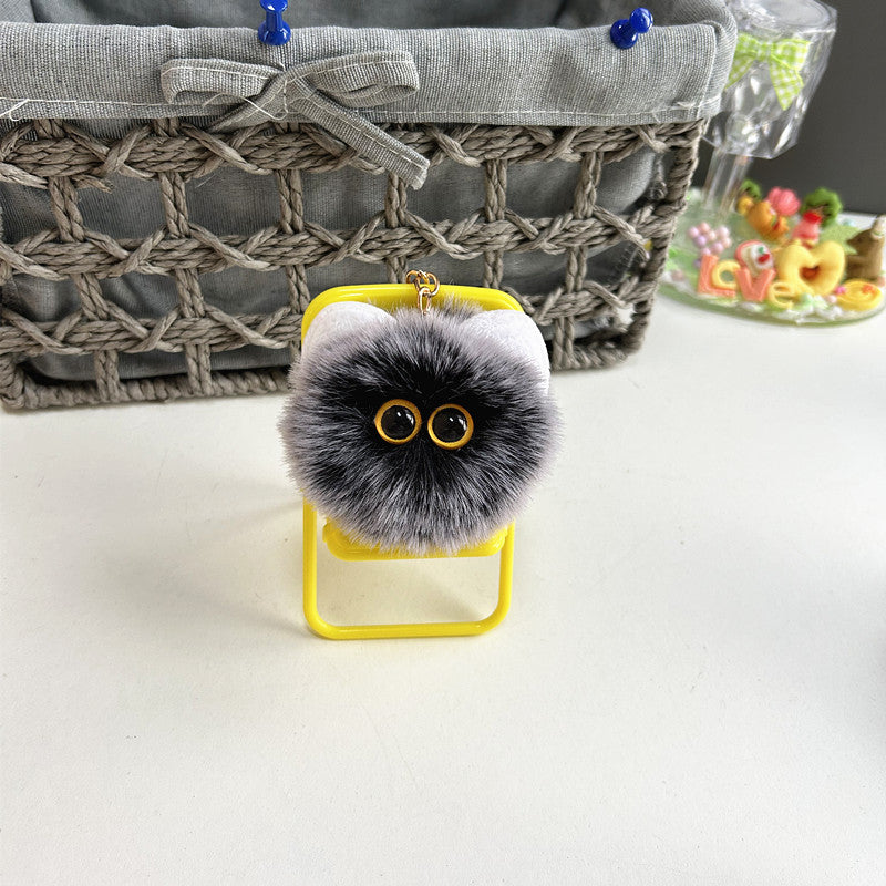 Wholesale Blush Cat Ball Plush Doll Keychain