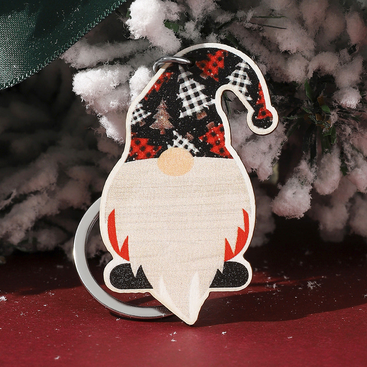 Wholesale Christmas Wooden Santa Claus DIY Writable Keychain