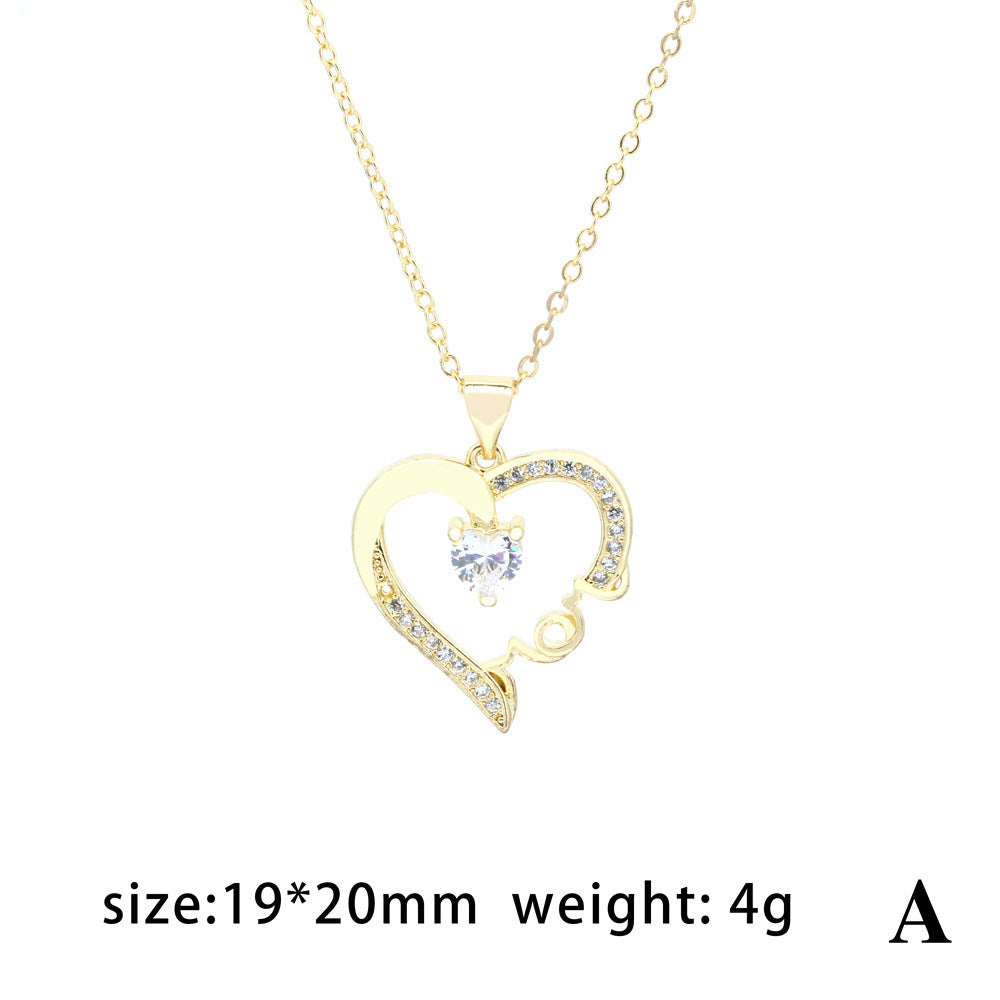 Collares de cobre de letra cardíaca al por mayor