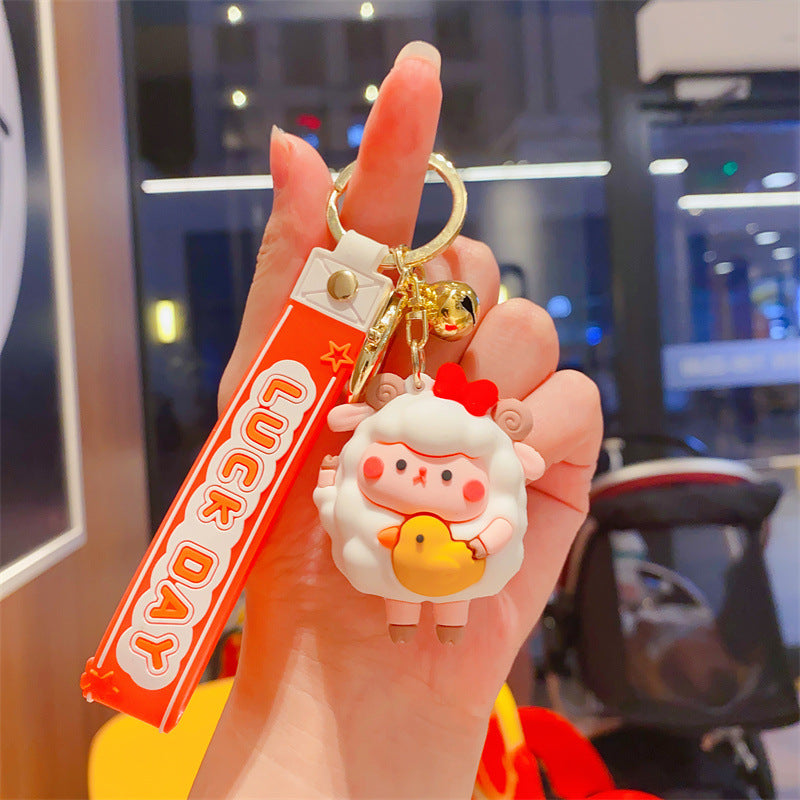 Wholesale Cute Lamb Pendant Silicone Keychain