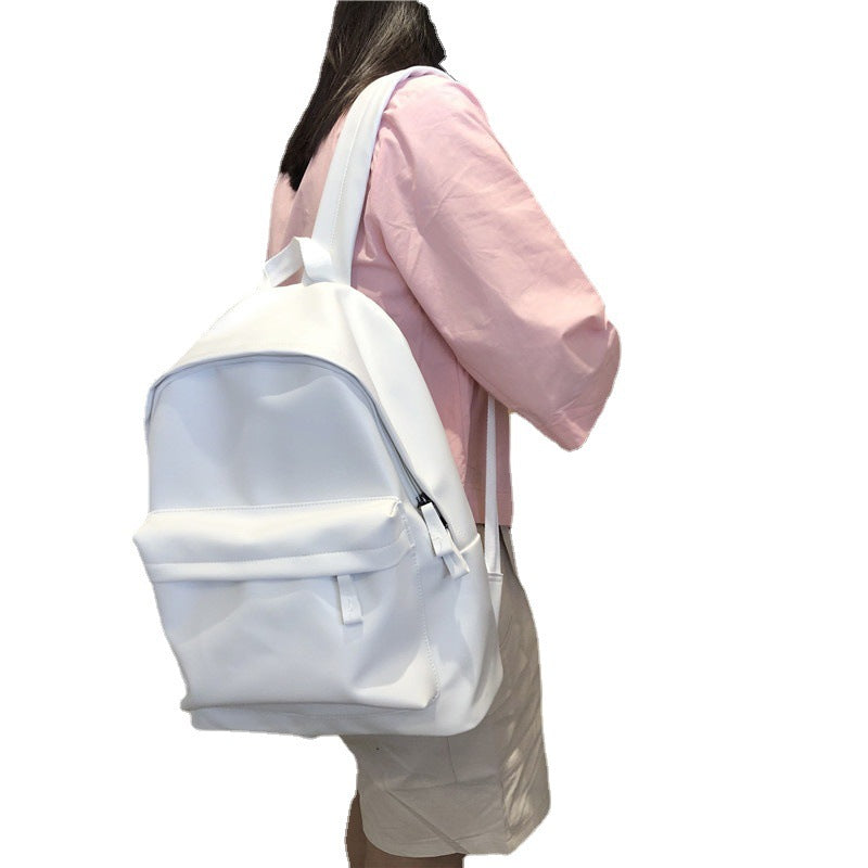Wholesale Simple Black and White Leather Casual Backpacks