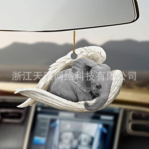 Wholesale Acrylic Fan with Elephant Car Hanging Decoration