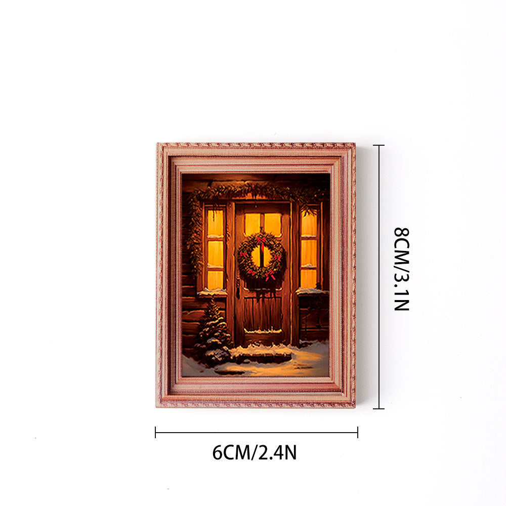 Wholesale Christmas Retro Wooden Photo Frame Magnetic Fridge Magnet