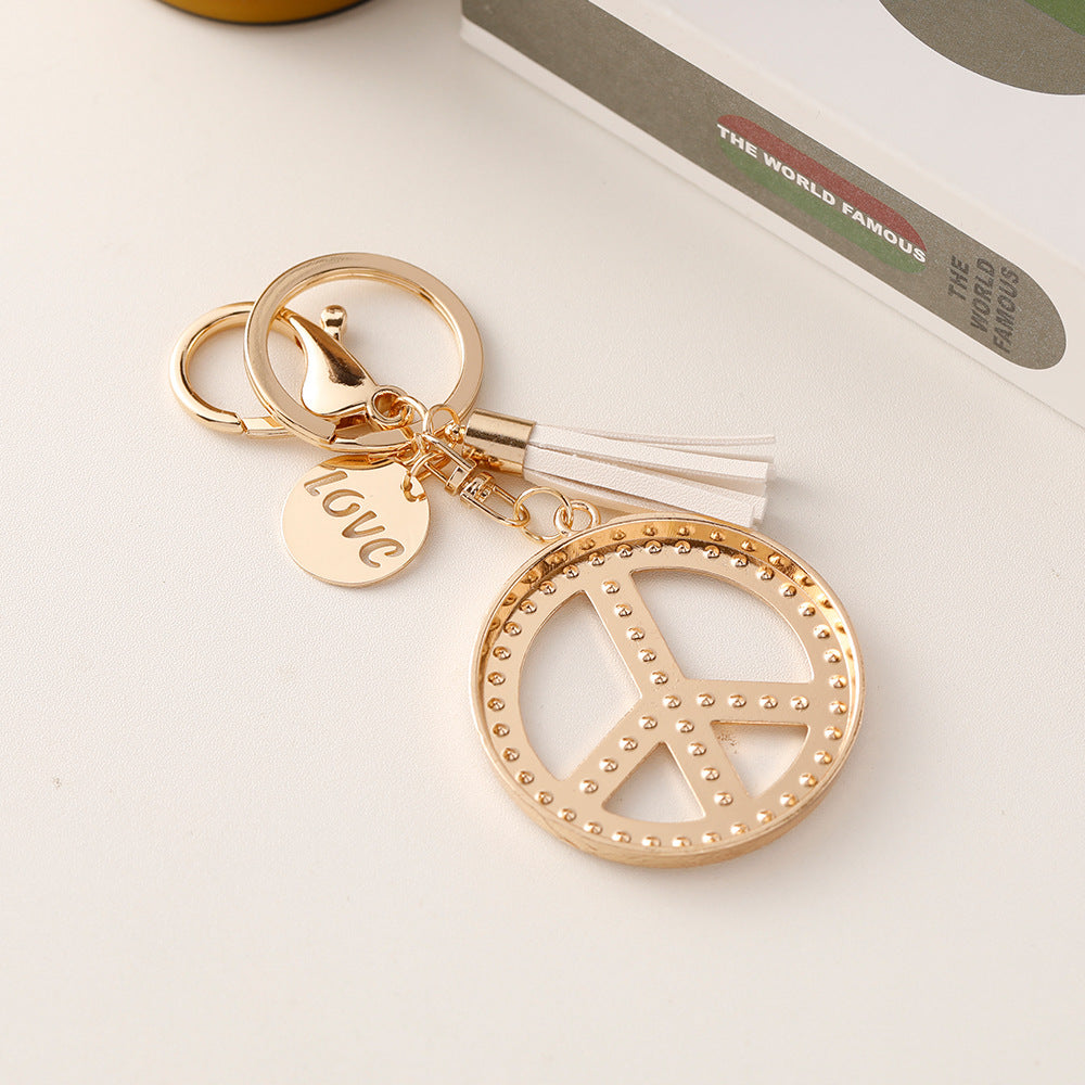 Wholesale Peace Sign Tassel Keychain