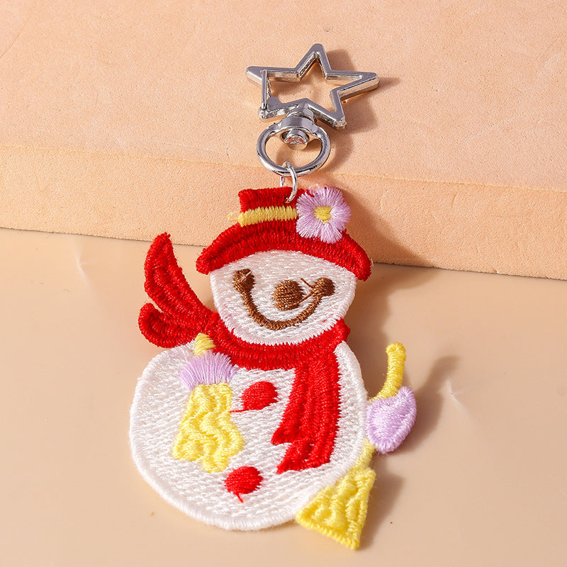 Wholesale Knitted Christmas Snowman Santa Claus Keychain