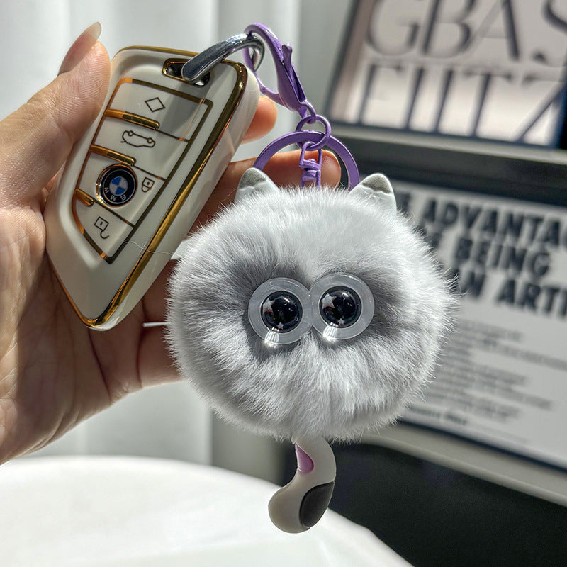 Wholesale Cute kitten fur ball car key chain