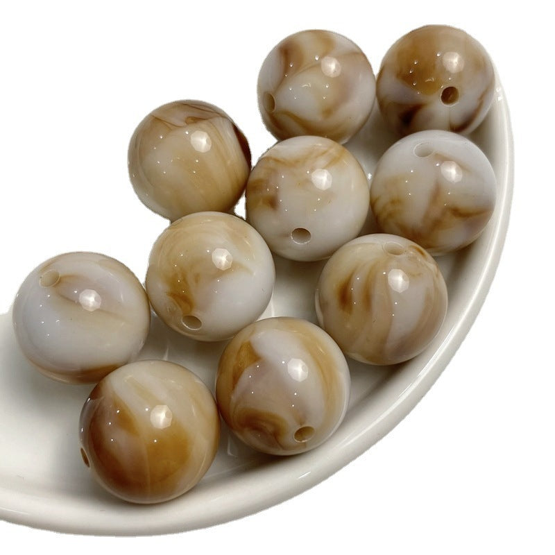 Wholesale 10pcs/pack 16mm two-color smudged plating color round Beads