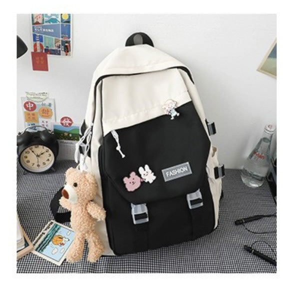 Wholesale 2023 Spliced Diagonal Label Nylon Backpack