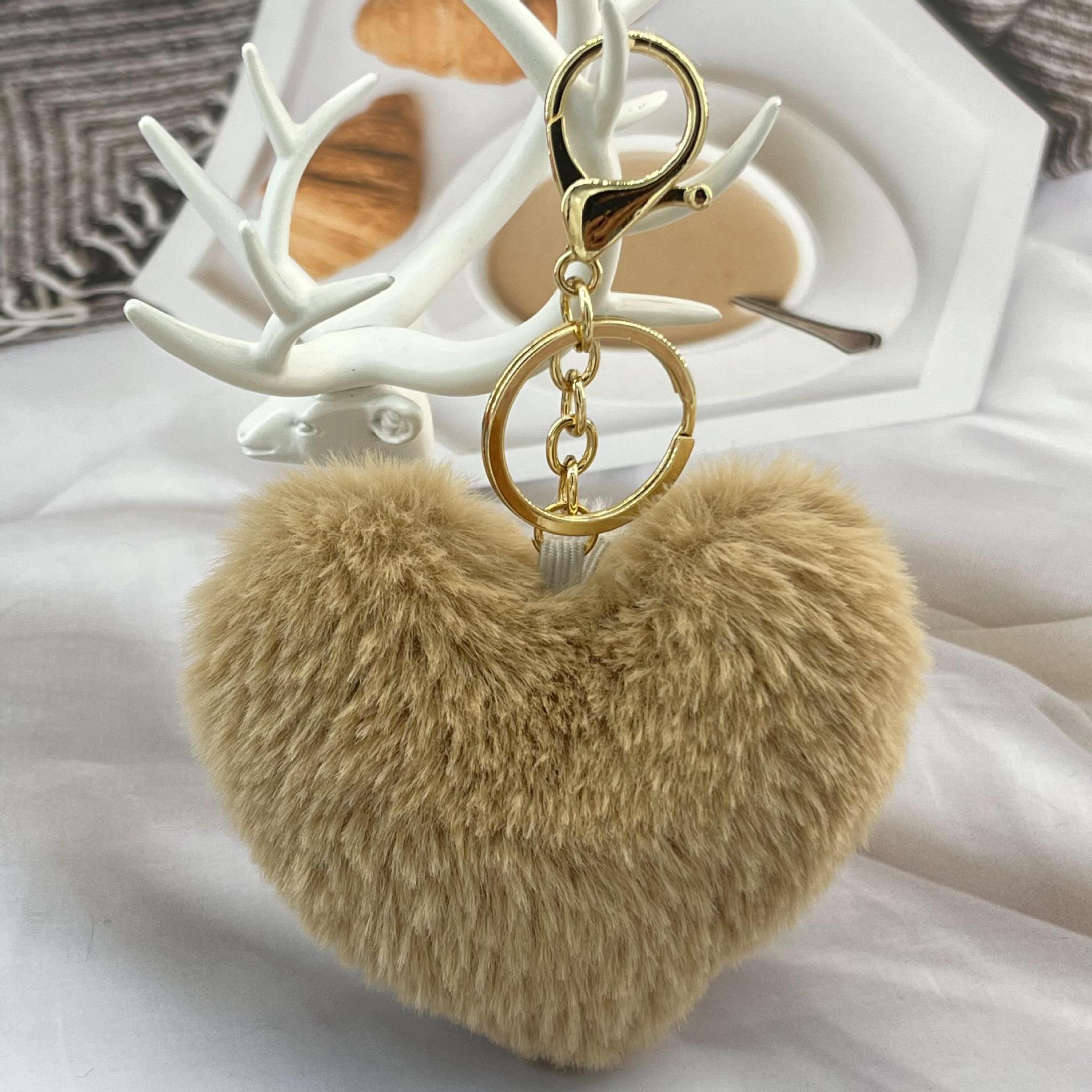 Wholesale Plush Peach heart keychain