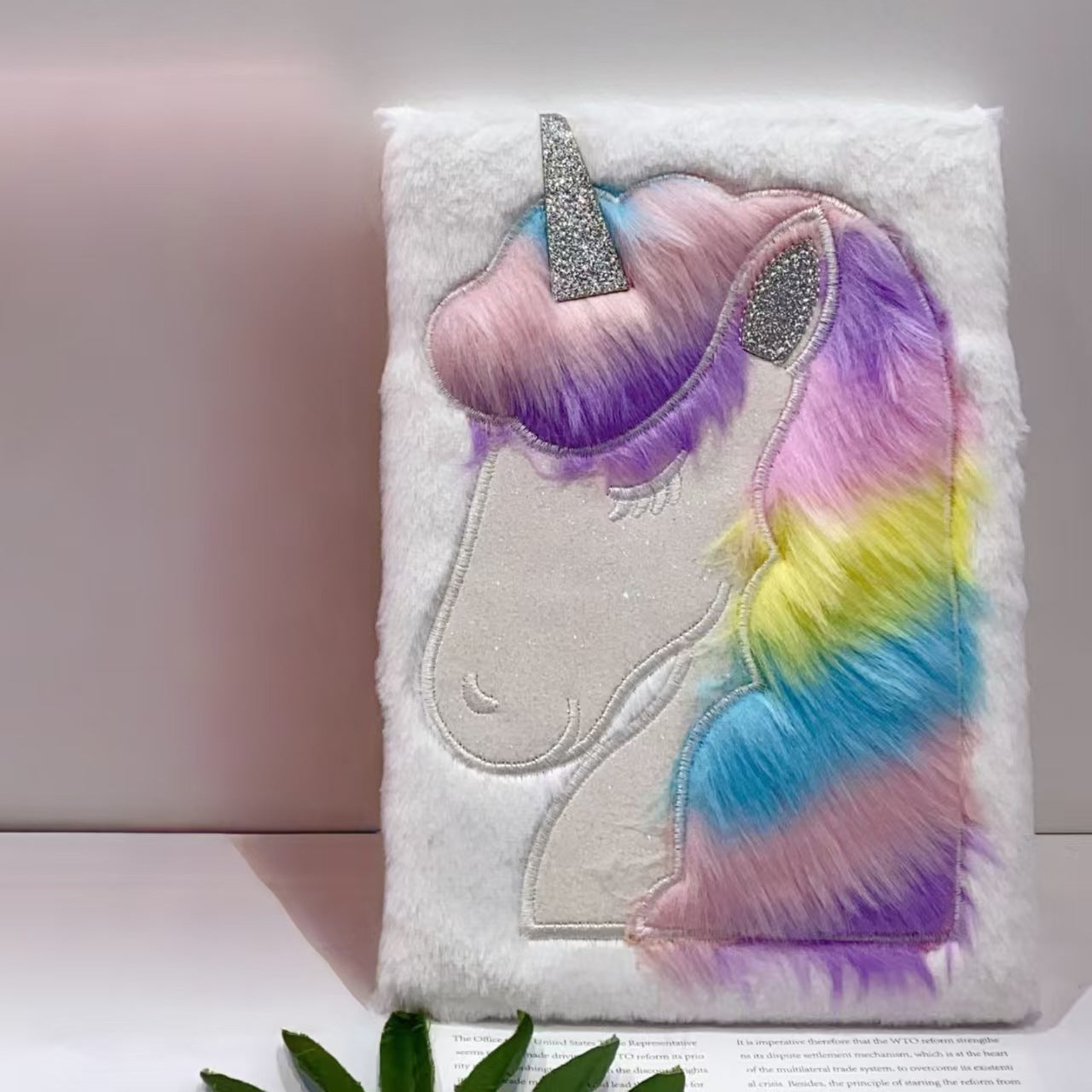 Wholesale Plush Cartoon Unicorn Notebook Children' s Cultural Stationery Journal Gift