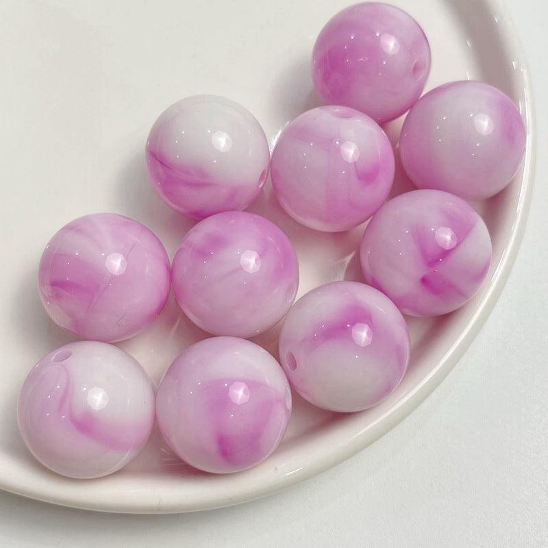 Wholesale 10pcs/pack 16mm two-color smudged plating color round Beads