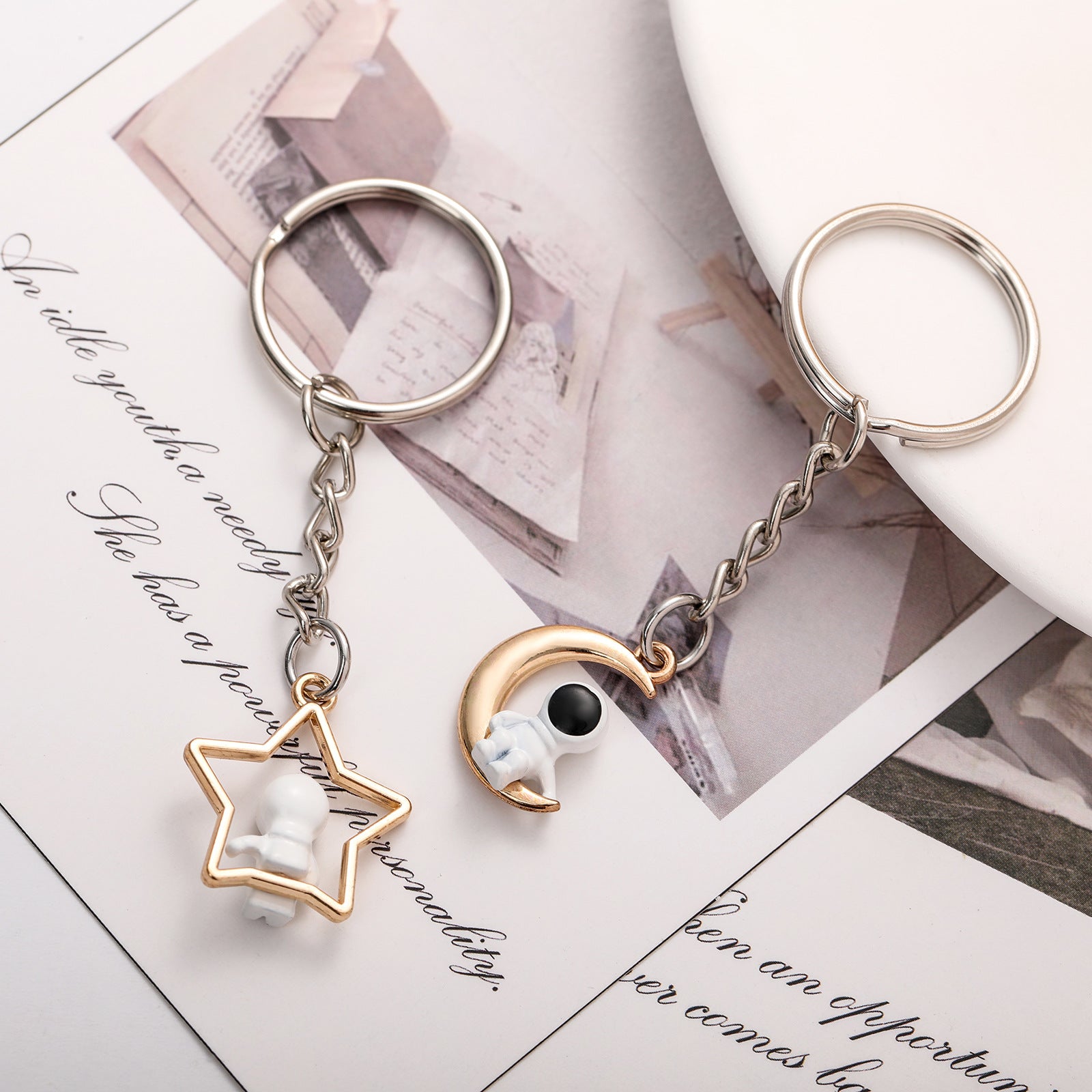 Wholesale Moon Star Astronaut Zinc Alloy Keychain