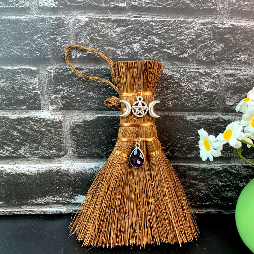 Wholesale 14*9*2CM Witch Mini Brown Broom Pendant Decoration