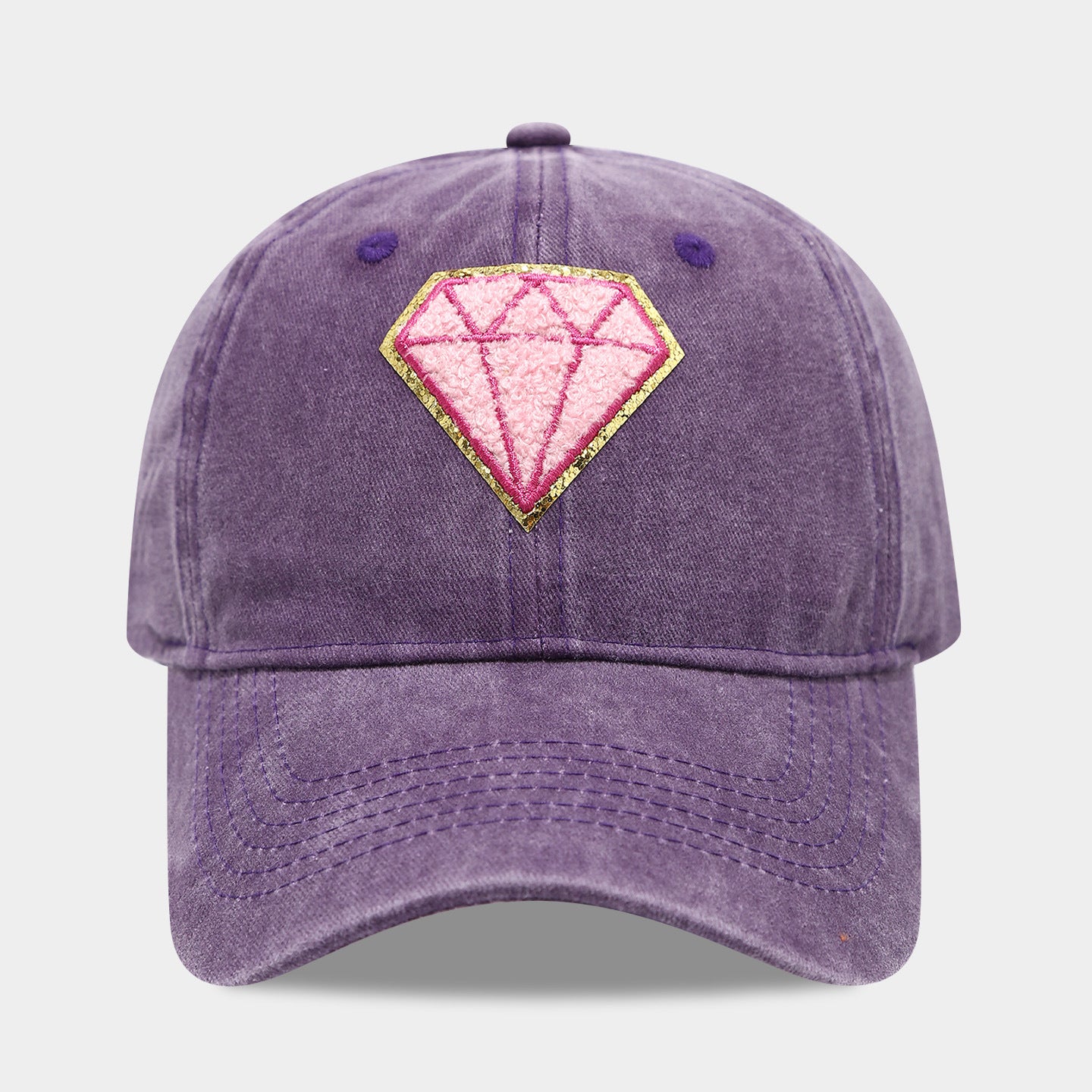 Diamond Patch Retro Soft Top Baseball Cap